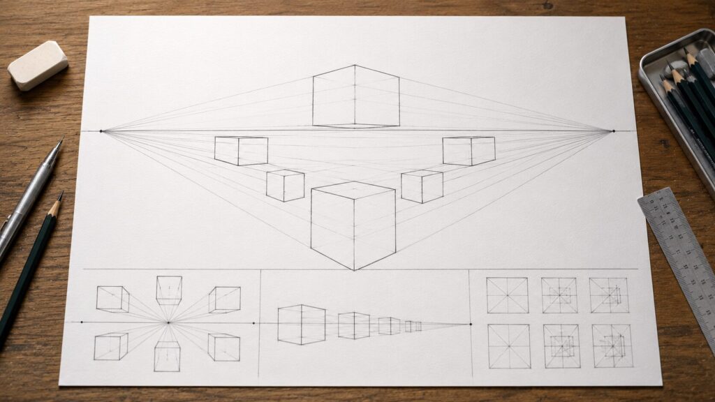 Perspective drawing practice