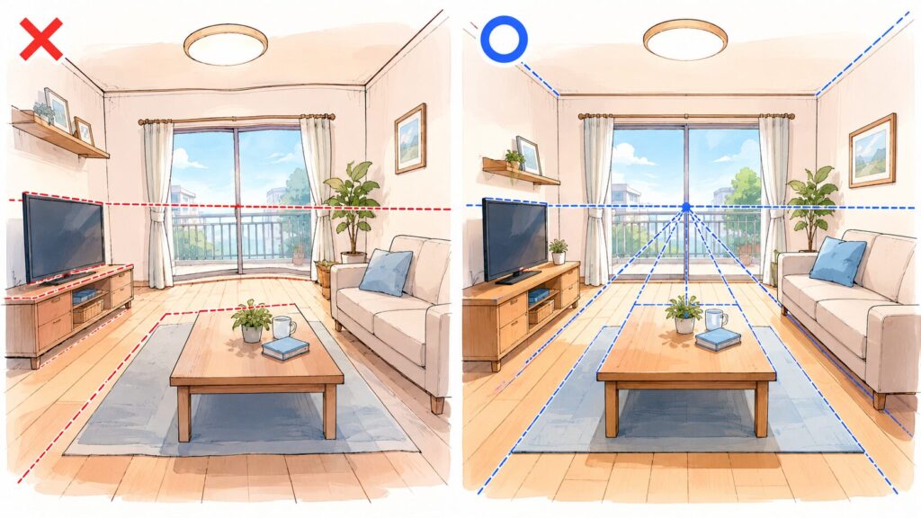 Room perspective comparison