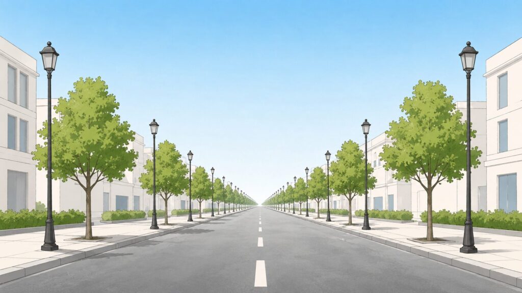 A quiet street scene