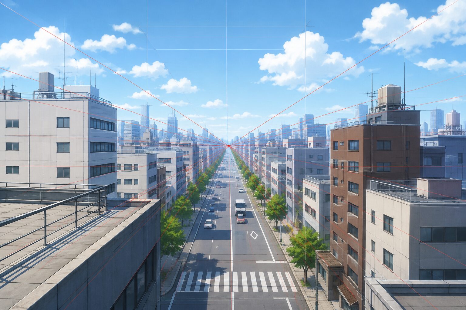 Aerial view of the city