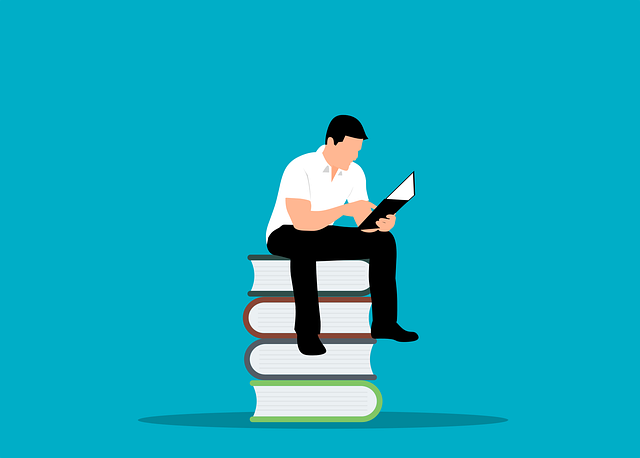 本を読む男性