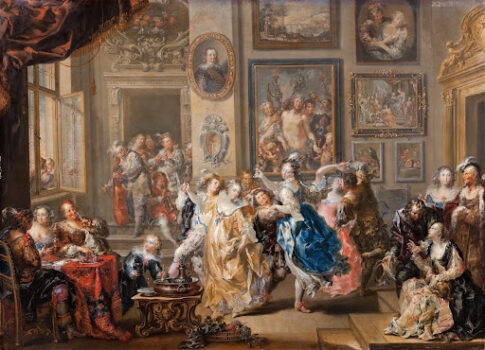 ヨハン・ゲオルク・プラッツァー1730 - 1735 タイトル: Palace Interior with Dancing Scene