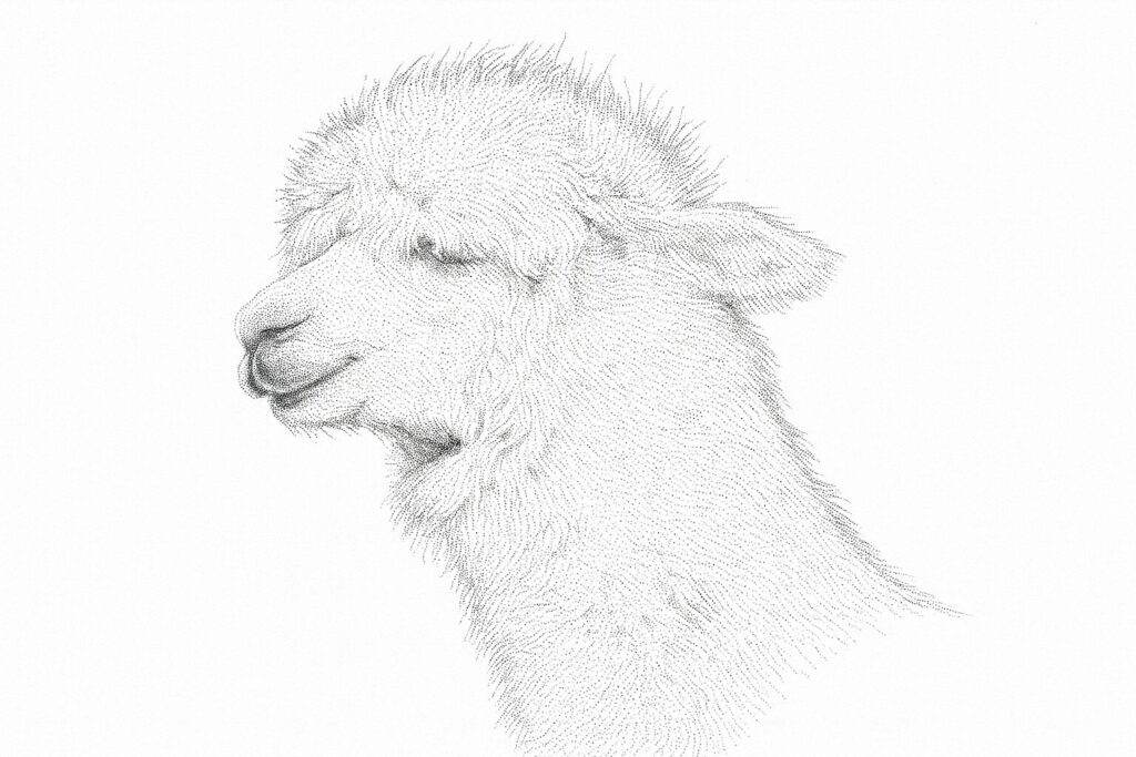 点描画　毛並み