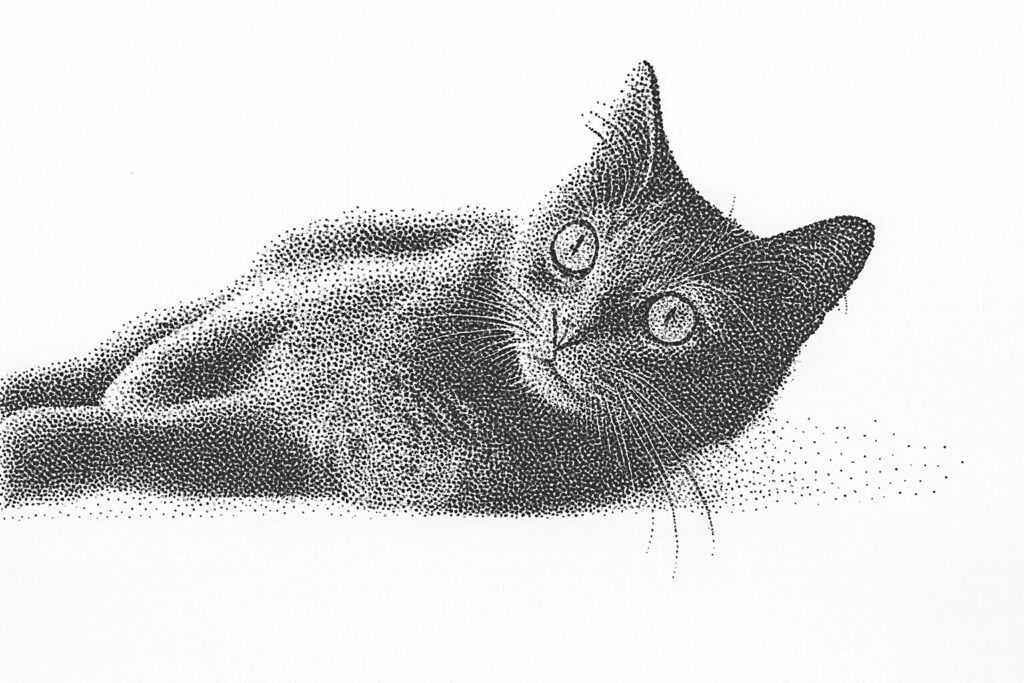 点描画　猫