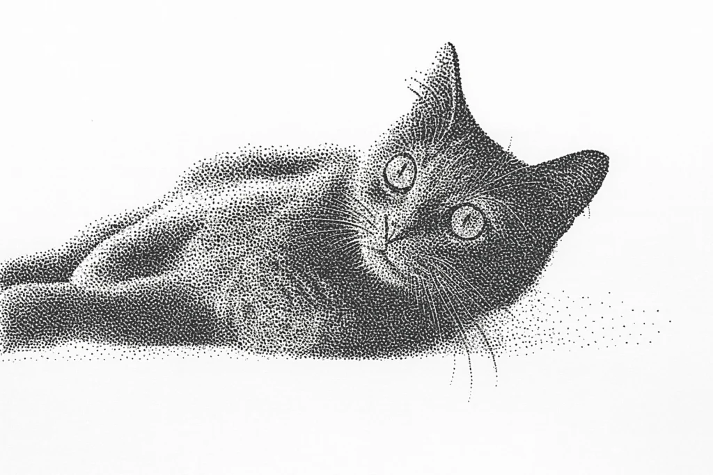猫の点描画 S3 No.113 点描画の描き方｜初心者でも立体感ある作品を描ける技法と手順を徹底
