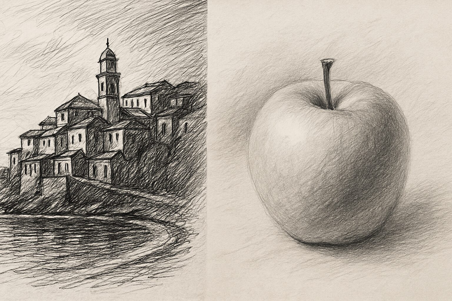 ペン画とデッサン