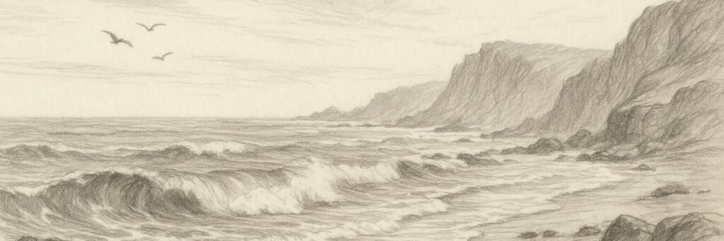 海の鉛筆デッサン
