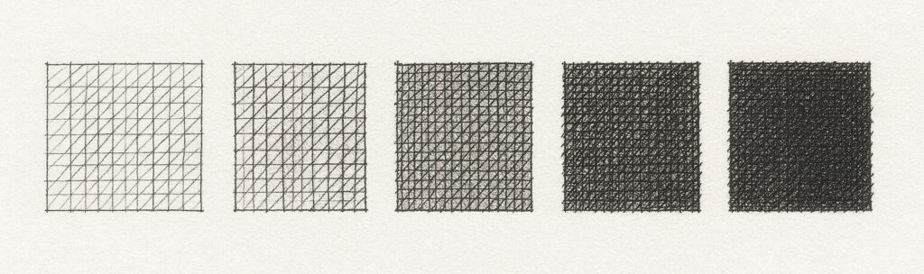 クロスハッチングの密度変化