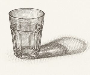コップグラスのクロスハッチング
