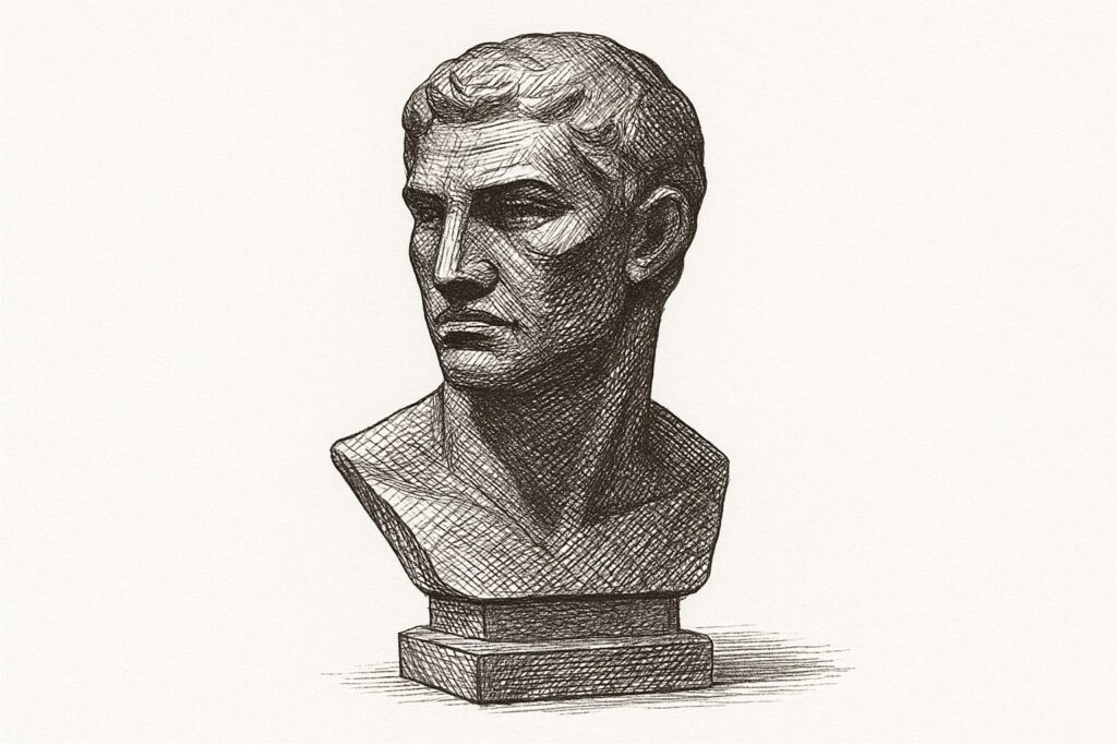 石膏像のクロスハッチング