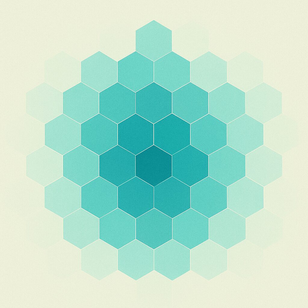 ターコイズブルーの六角形の幾何学模様