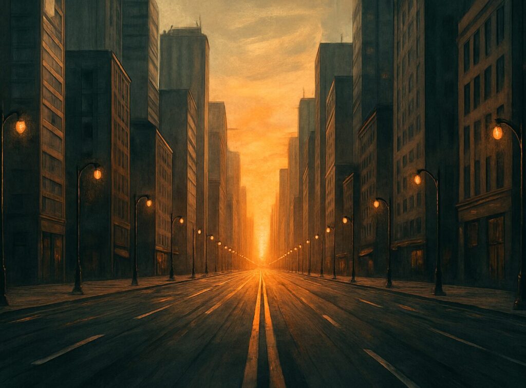 都市の線透視図法