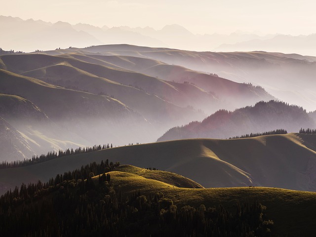空気遠近法と山々