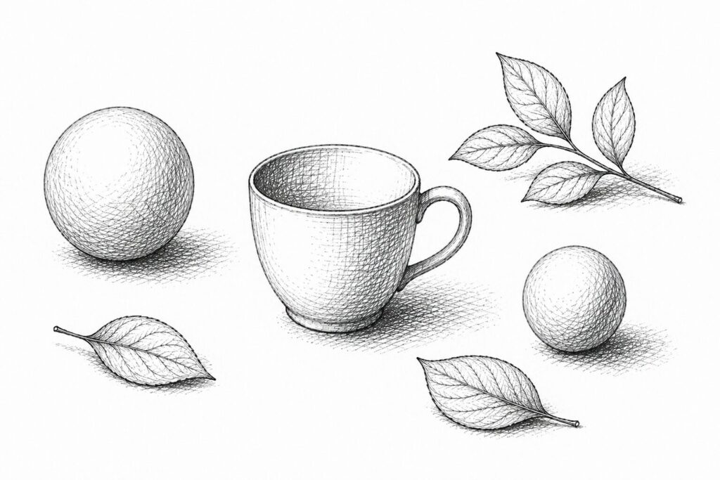 静物のクロスハッチング