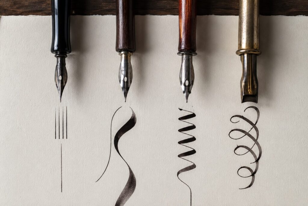 A photo of a pen and ink