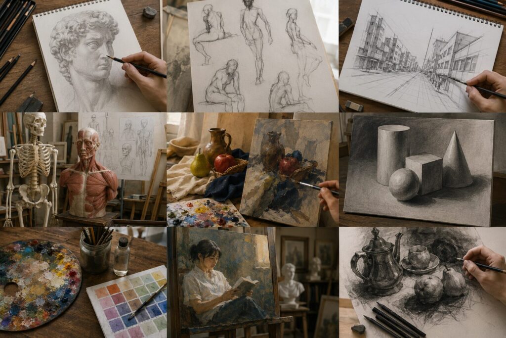 アートスタジオの制作風景