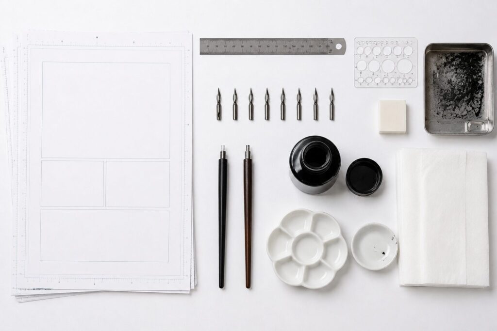 Artist's workspace items