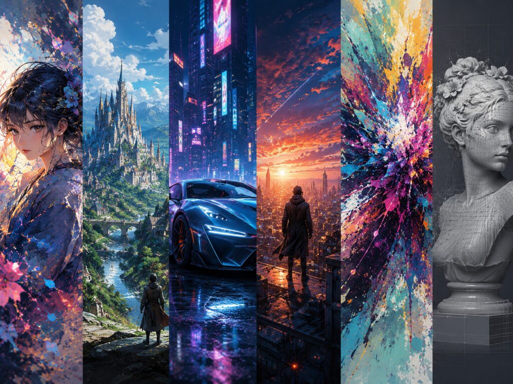 Collages of diverse art styles